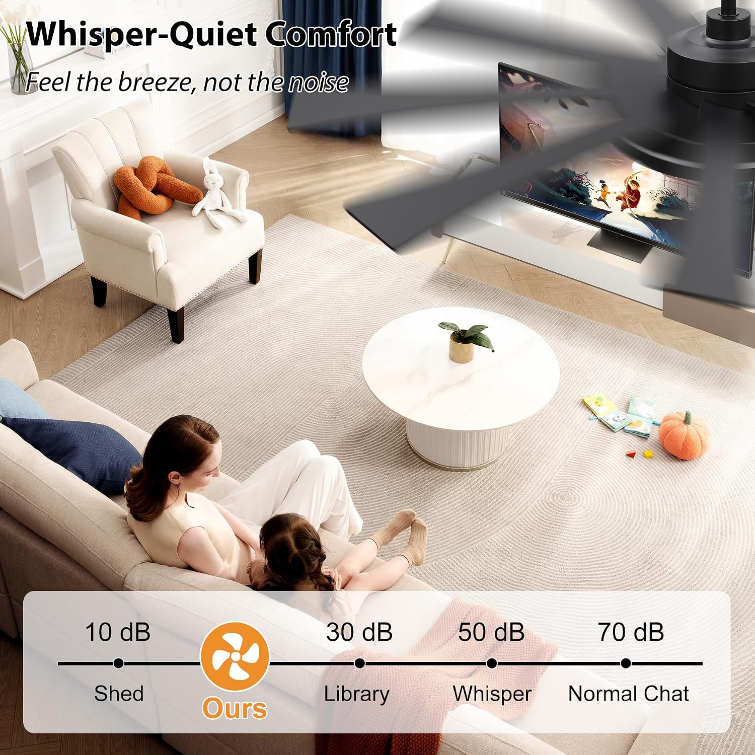 WINGBO 60' Ceiling Fan with Light - Large LED Dimmable Light, 6-Speed Remote Control, Reversible DC Motor, Modern Ceiling Fan 9 Blades for Bedroom, Living Room, Indoor Outdoor Black and Driftwood
