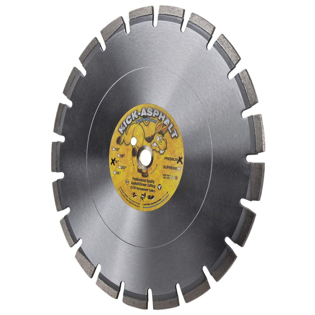 Delta Diamond Kick-Asphalt 14 Inch Diamond Blade, Segmented with Wedge Segments, Wet/Dry Cutting Asphalt, Green Concete, Masonry Block, and Similar Materials (14')