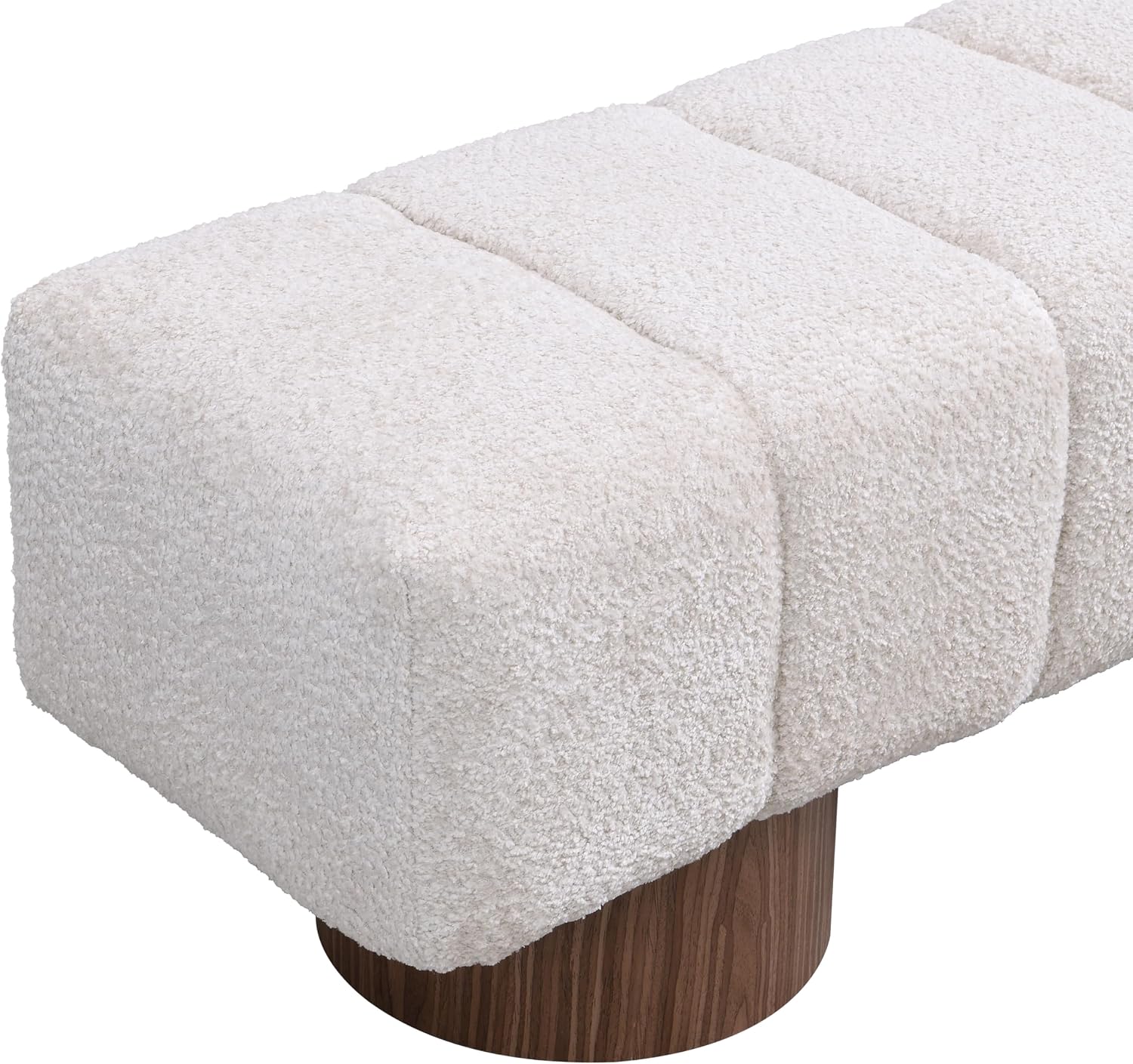 Christopher Knight Home Manila 64' Boucle Dining Bench, Upholstered Ottoman Bench, Rectangular Dining Seat, Spacious Seating, Long Footstool for Living Room Dining Room, No Assembly Needed, Beige