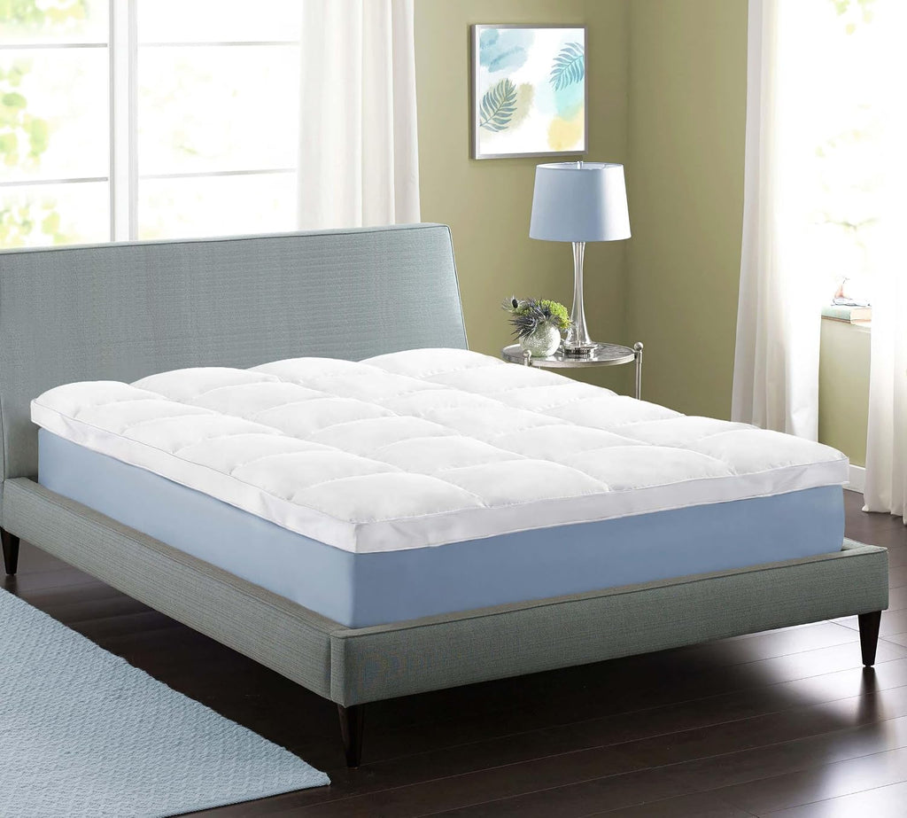 Superior Mattress Topper, Down Alternative, 2 Inch Deep Sized Bed Pillow Top, Comfort Pad, Fluffy Mattress-Topper Protector, Plush Cooling Extra Soft, Hotel Quality, California King, White