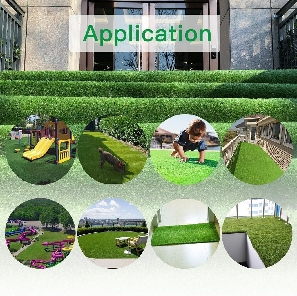 · Petgrow · Realistic Artificial Grass Rug 7FT X 15FT(105 Square FT) - Indoor Outdoor Garden Lawn Landscape Synthetic Turf Mat - Thick Fake Grass Party Wedding Christmas Rug