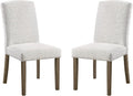 OSP Home Furnishings Everly Traditional High-Back Padded Dining Chair 2-Pack with Grey Washed Legs, Oyster Grey Fabric