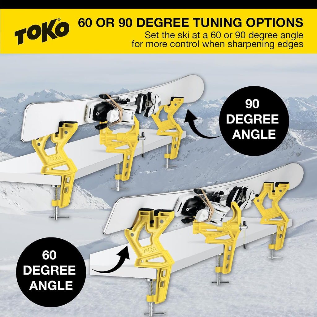TOKO Race Ski Vise Grip for Tuning and Waxing Alpine Skis - Secure No Slip Grip and Holding Position for Edge Preparation - 3 Piece Set