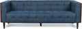 McLarnan Tufted 3 Seater Sofa - Navy Blue/Brown