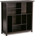 SIMPLIHOME Amherst Bookcase - 44 inch Tall Multi-Cube Solid Wood Cube Organizer in Hickory Brown, Transitional Bookcase Storage for Living Room, Study or Office with Fixed Shelves and Tapered Legs