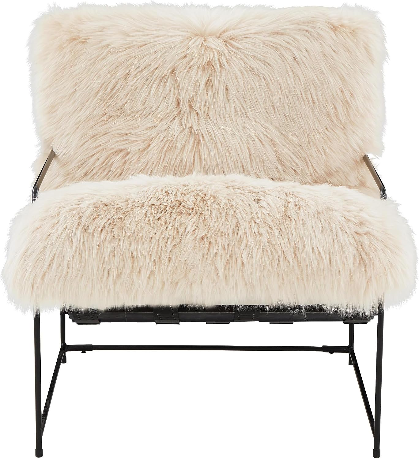 Tov Furniture Kimi Natural Genuine Sheepskin Upholstered Living Room Accent Chair