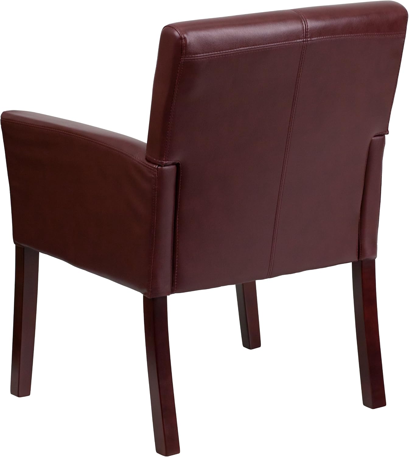 Flash Furniture Taylor Burgundy LeatherSoft Executive Side Reception Chair with Mahogany Legs