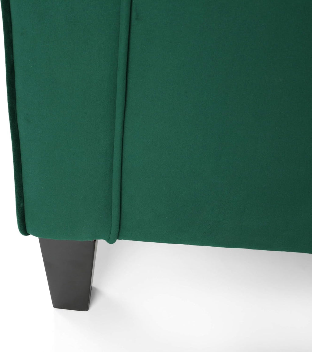 Christopher Knight Home Rachel Contemporary Velvet Club Chair, Green, Dark Brown