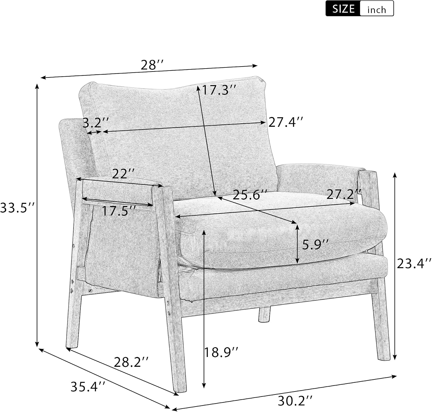 Roundhill Furniture Kelly Mid-Century Modern Accent Armchair, Blue