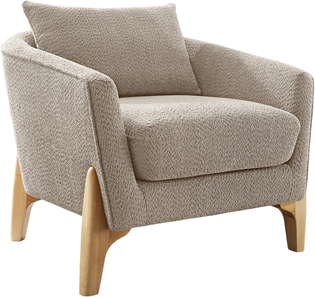 VANOMi 32' Living Room Chairs, Comfy Chair for Bedroom with Thick Cushion, Sharpe Arm Chair for Reading, Office, Apartment, Camel