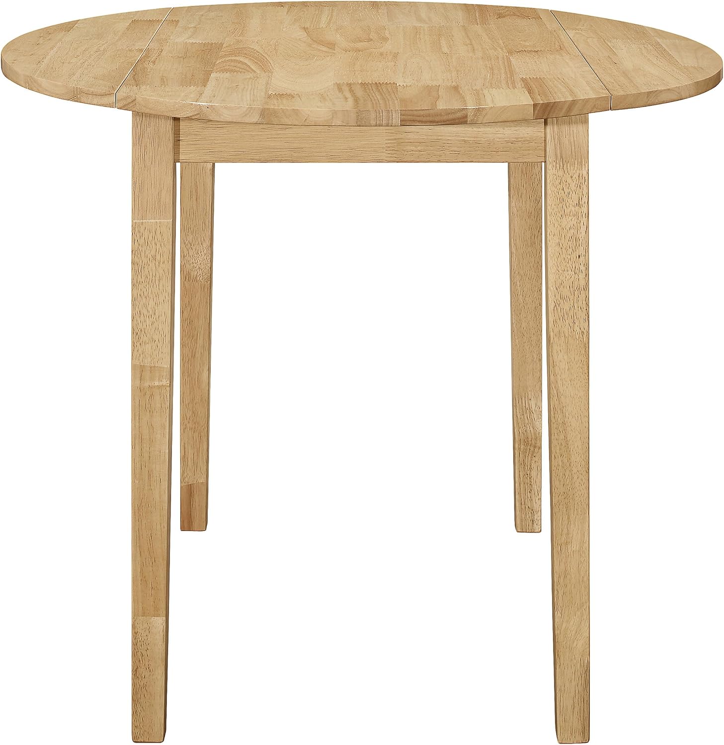Coaster Home Furnishings 3-Piece Round Wood Dining Room Set Drop Leaf Extension Table Ladder Back Side Chairs Upholstered Seat Cushions Beige and Natural 130006