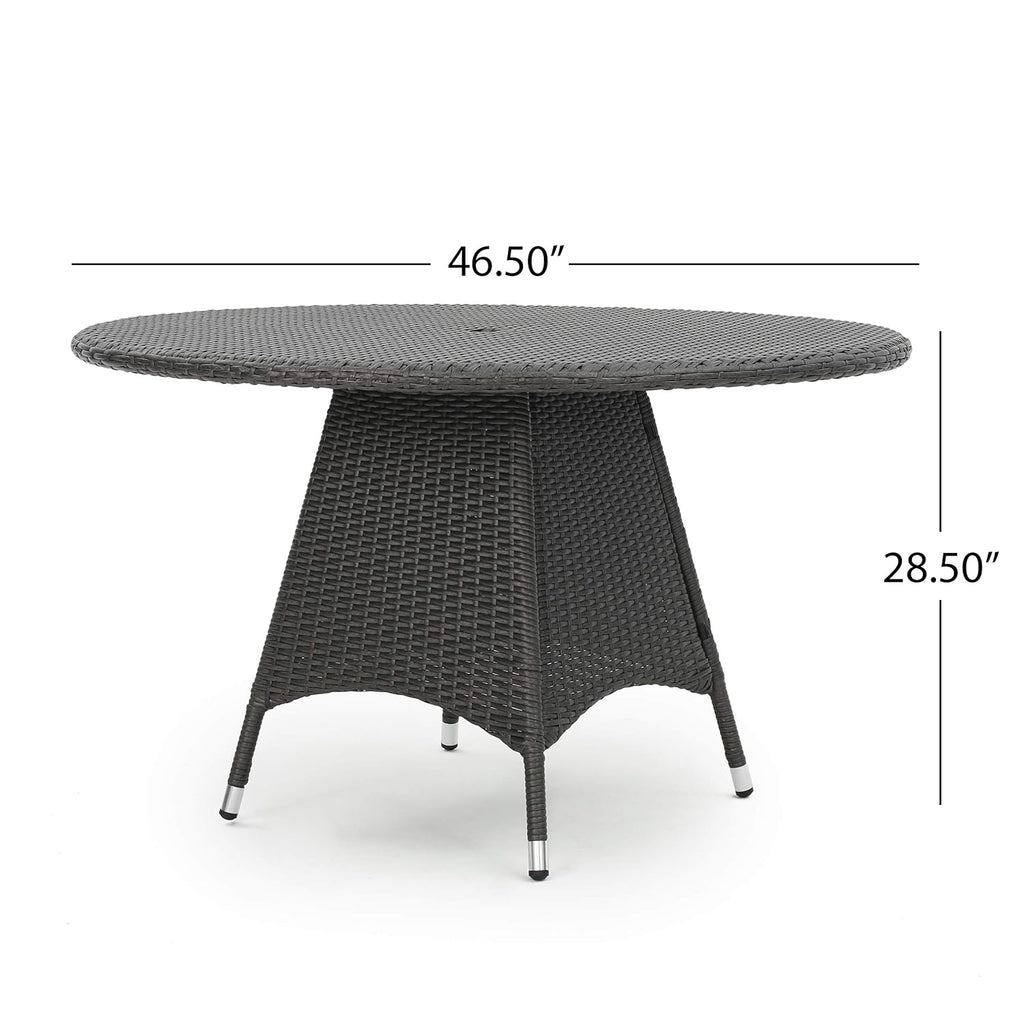 Christopher Knight Home Corsica Wicker Round Dining Table, Grey