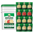 Valley Food Storage Freeze Dried Fruit Bucket | 12 Pouch Emergency Food Supply | Non-GMO Survival Food with 25 Year Shelf Life | Camping Snacks, Long Term Food Storage & Prepper Supplies | Packaged in USA