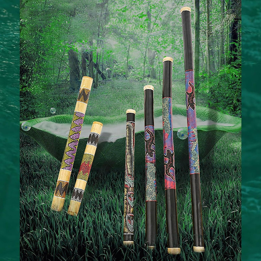 Rain Stick, Handmade Paint Design Bamboo Rainstick, Surface No Thorns, Full Size Nature Water Sounds Tube for Meditation, Yoga, Zen, Classroom, Church(48')