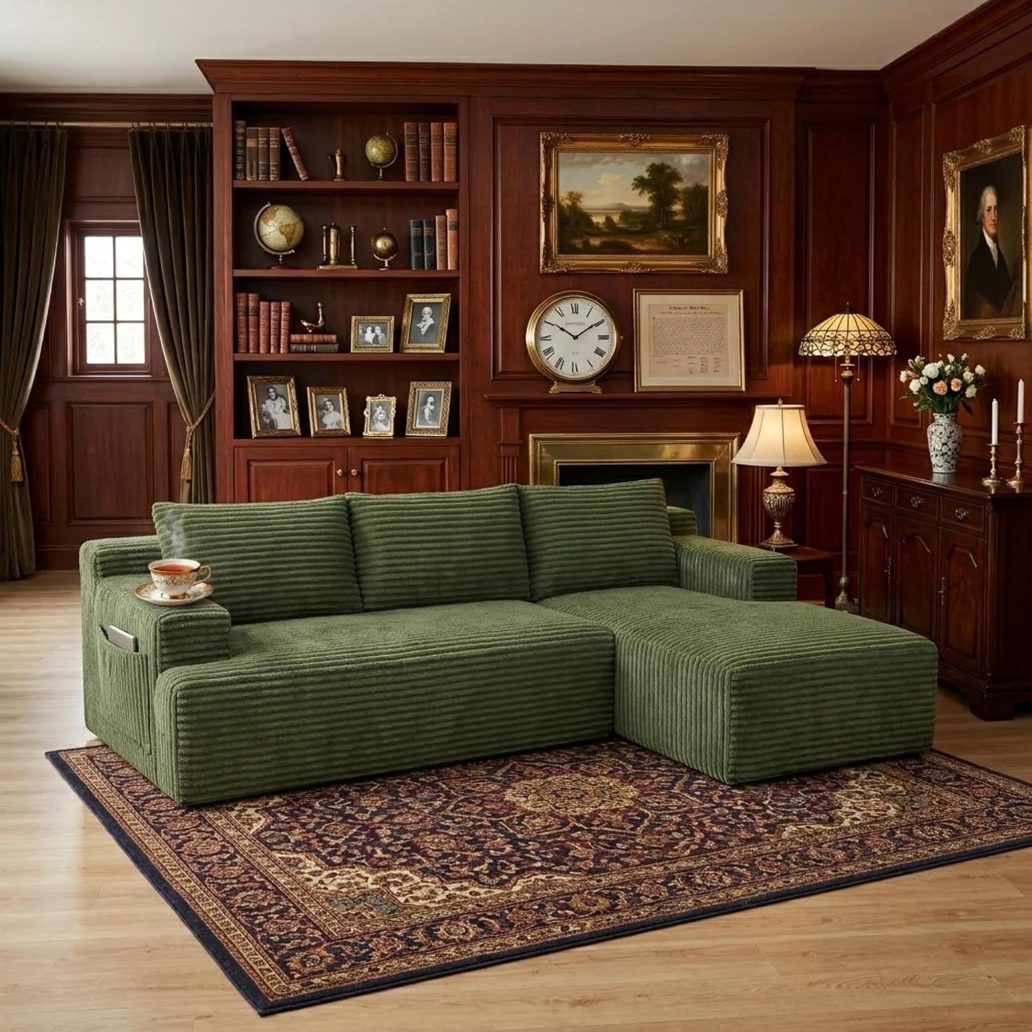 96' Right Facing Sectional Sofa Boneless Couches for Living Room - L Shaped Compressed Cloud Couch with Deep Seat in A Box