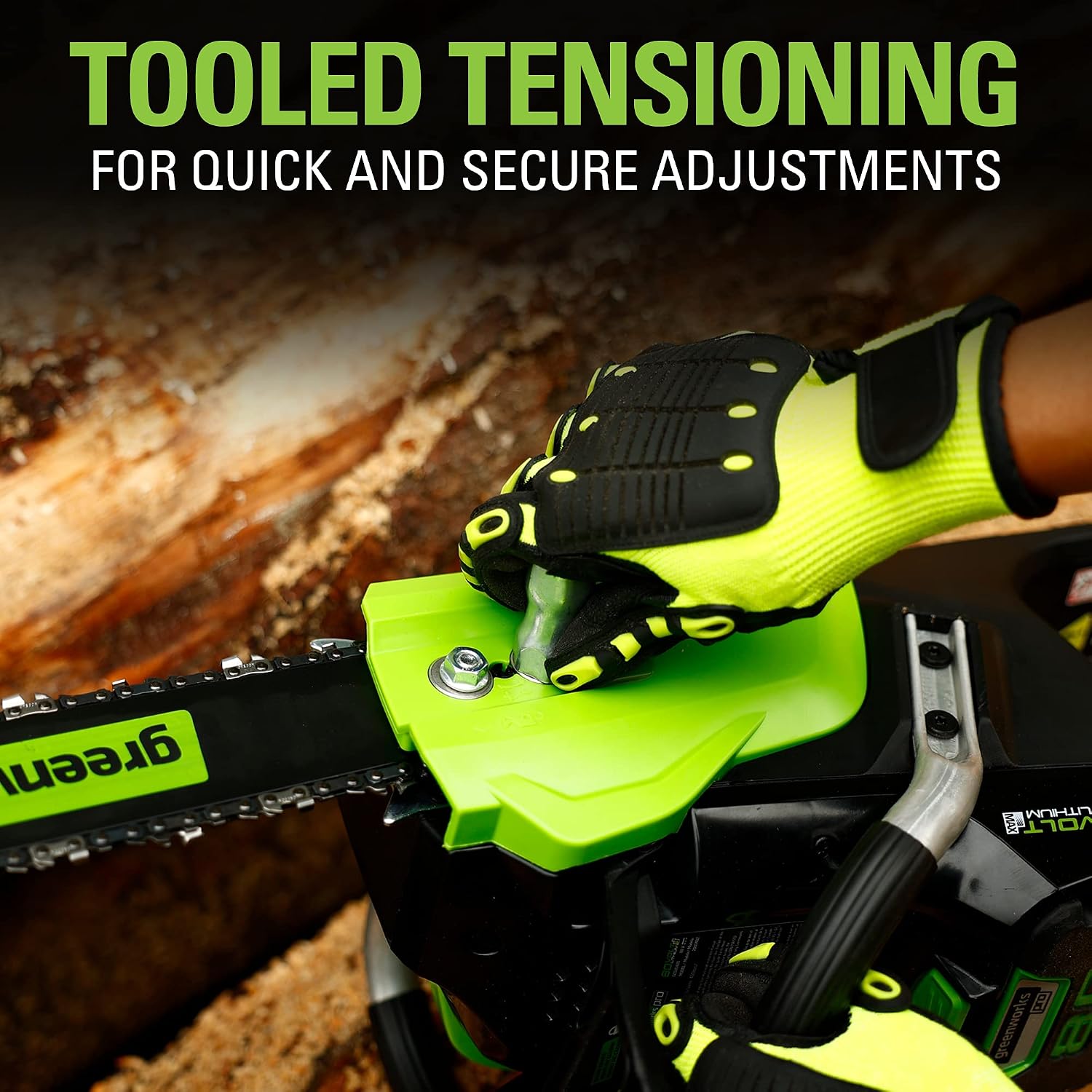 Greenworks 80V 18' Brushless Cordless Chainsaw (Great For Tree Felling, Limbing, Pruning, and Firewood) / 75+ Compatible Tools), 2.0Ah Battery and Rapid Charger Included