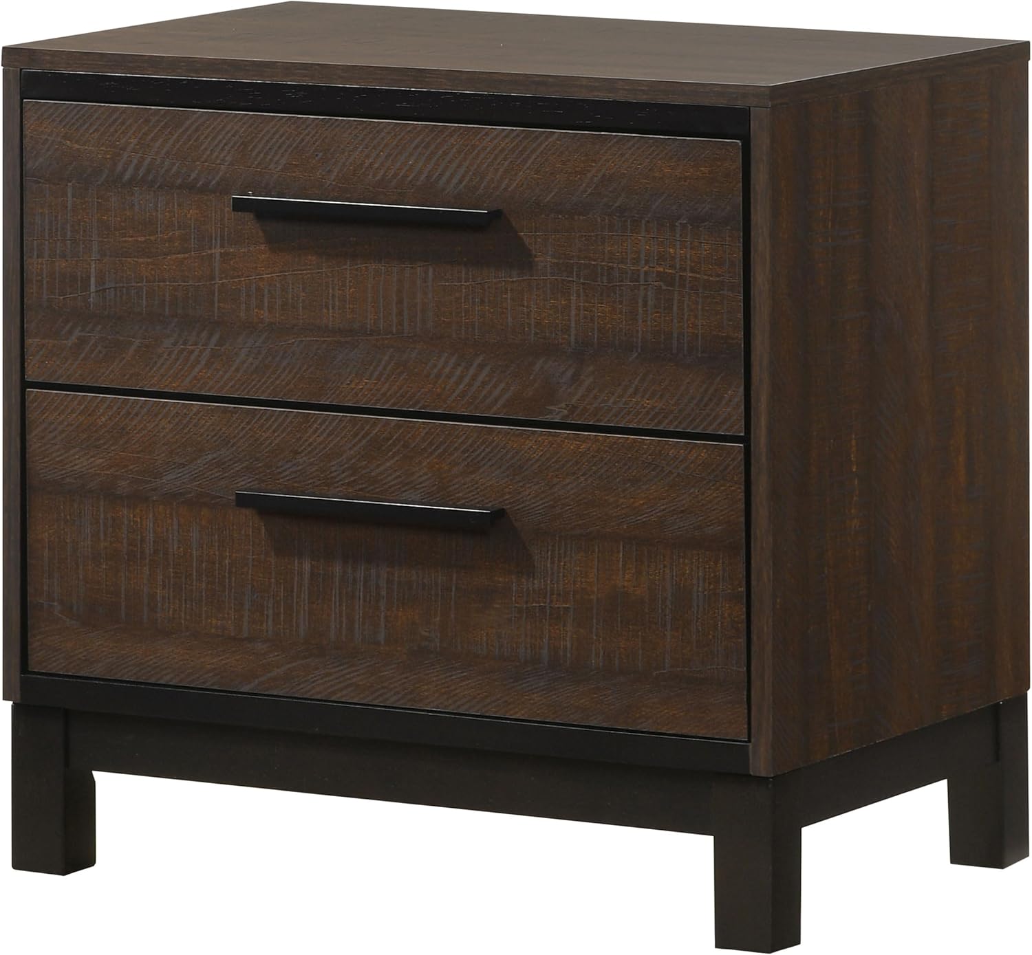 Coaster Home Furnishings Edmonton Farmhouse Engineered Wood 2-Drawer Bedroom Nightstand Bedside Table Organizer Unit Rustic Tobacco 204352