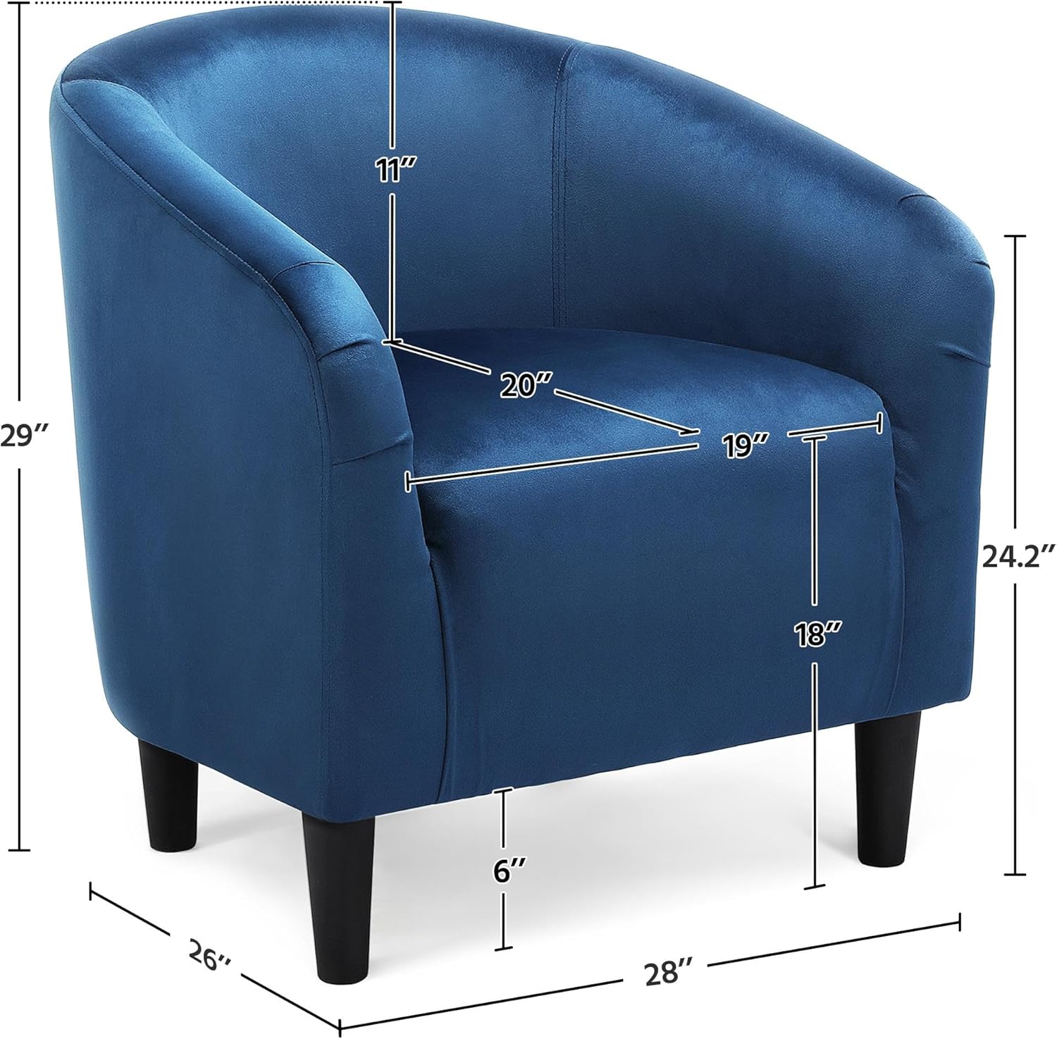 Yaheetech Accent Barrel Chair, Velvet Club Chair, Furry Sherpa Elegant Armchair with Cozy Soft Padded, Suitable for Living Room Bedroom Reception Room Office, Pagoda Blue