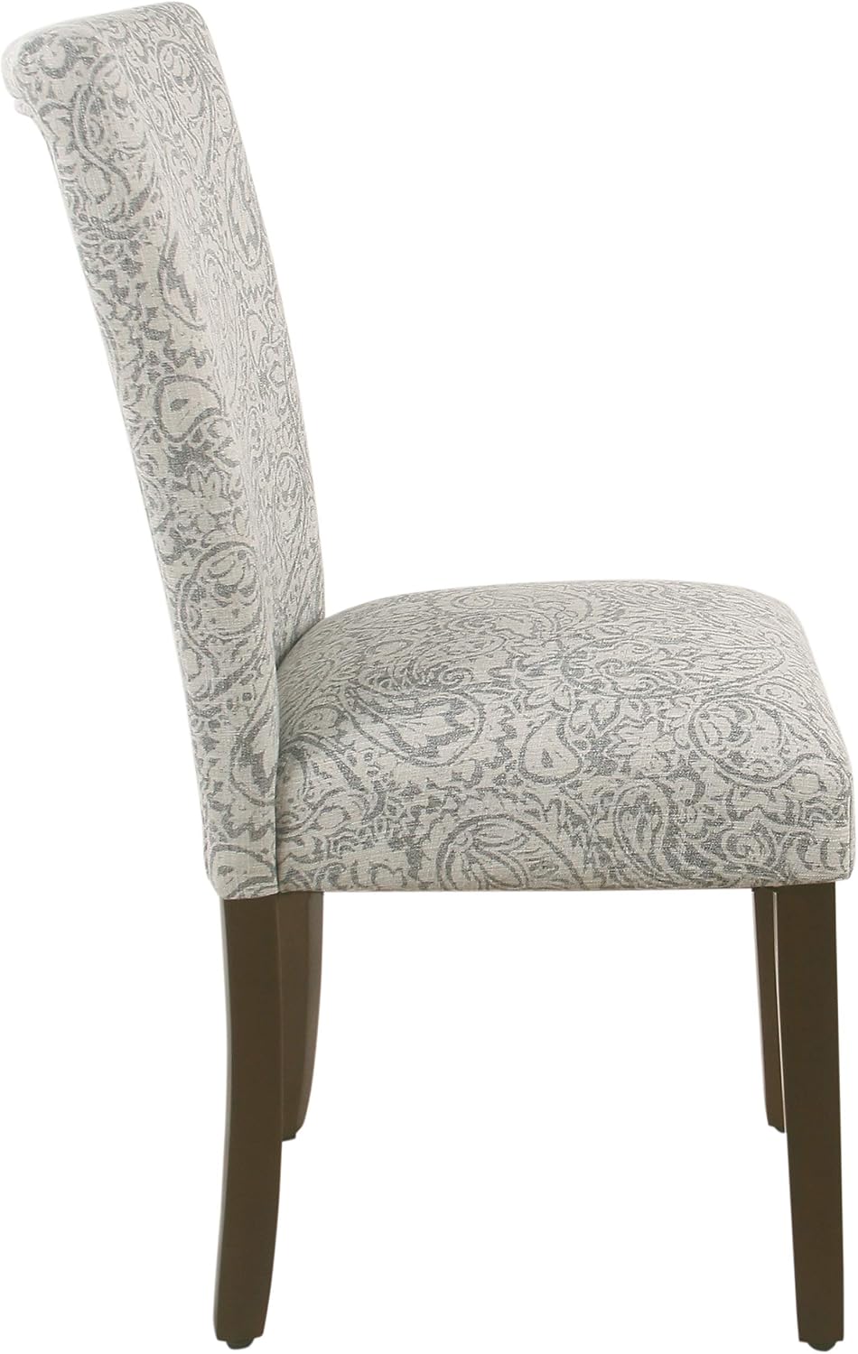 HomePop Parsons Classic Upholstered Accent Dining Chair, Set of 2, Gray and Cream