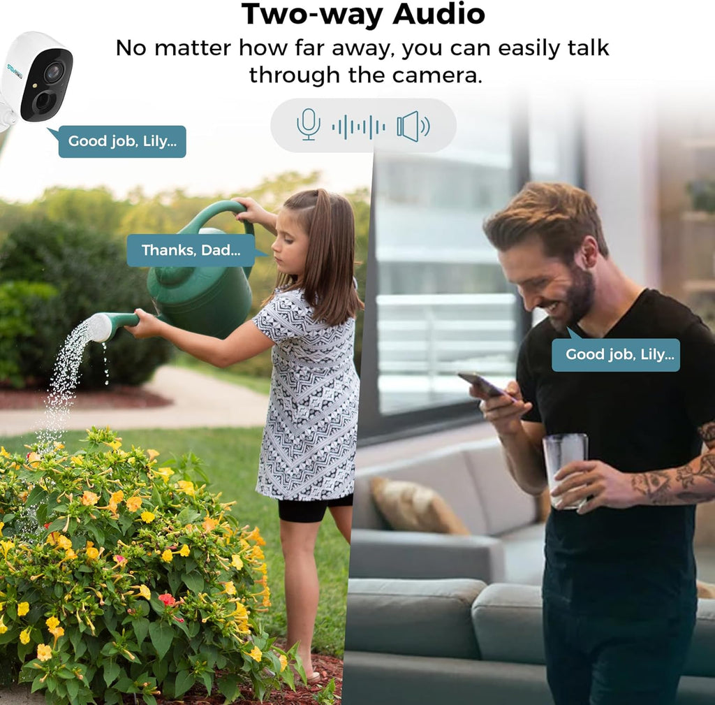 Vicohome AI 2K Outdoor Solar Battery Security Cam & Indoor Plug-in Cam System, Two Way Audio, Motion Detection, 360° View, Easy to Setup, Color Night Vision, Audible Siren, 180 Days Exchange Policy