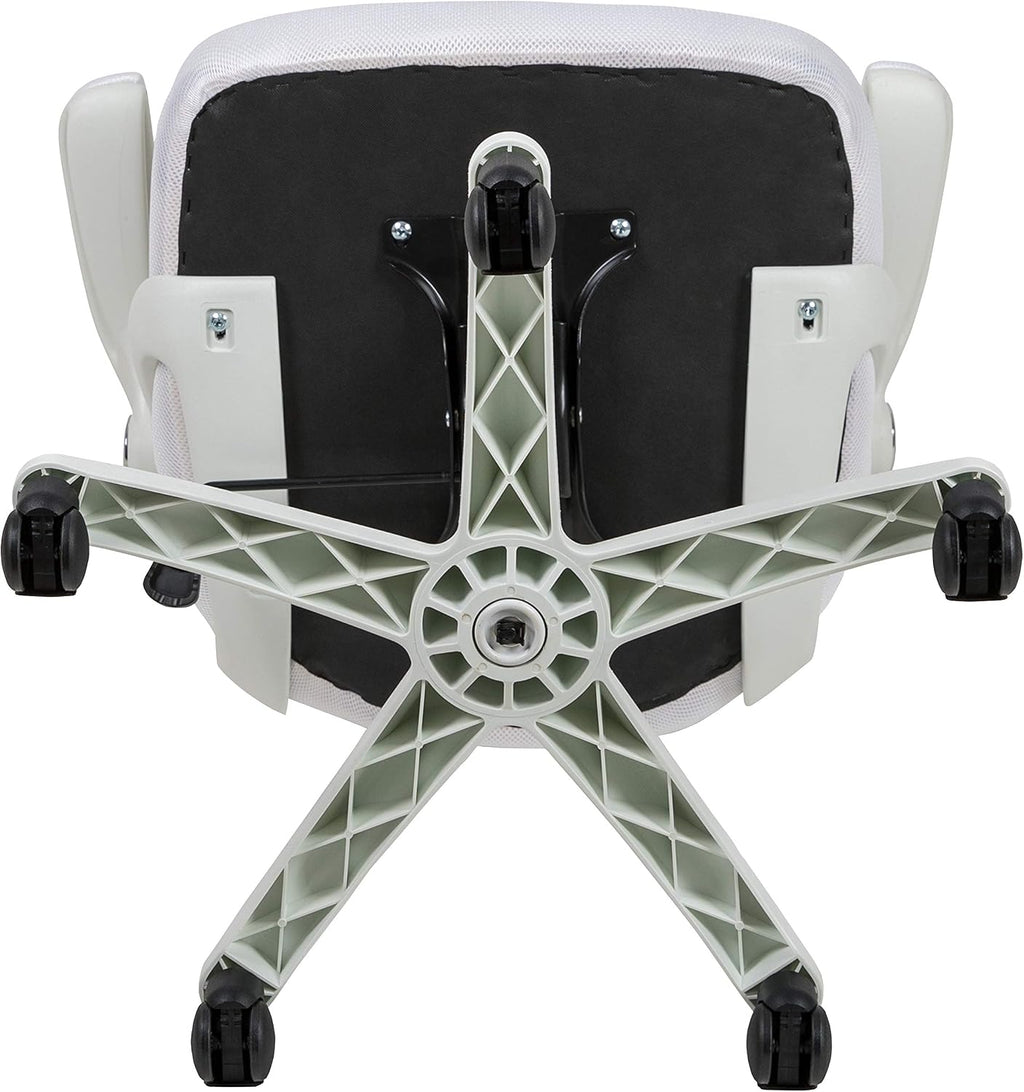 Flash Furniture Porter High-Back Swivel Office Chair with Adjustable Lumbar Support and Height, Ergonomic Mesh Desk Chair with Flip-Up Armrests, White