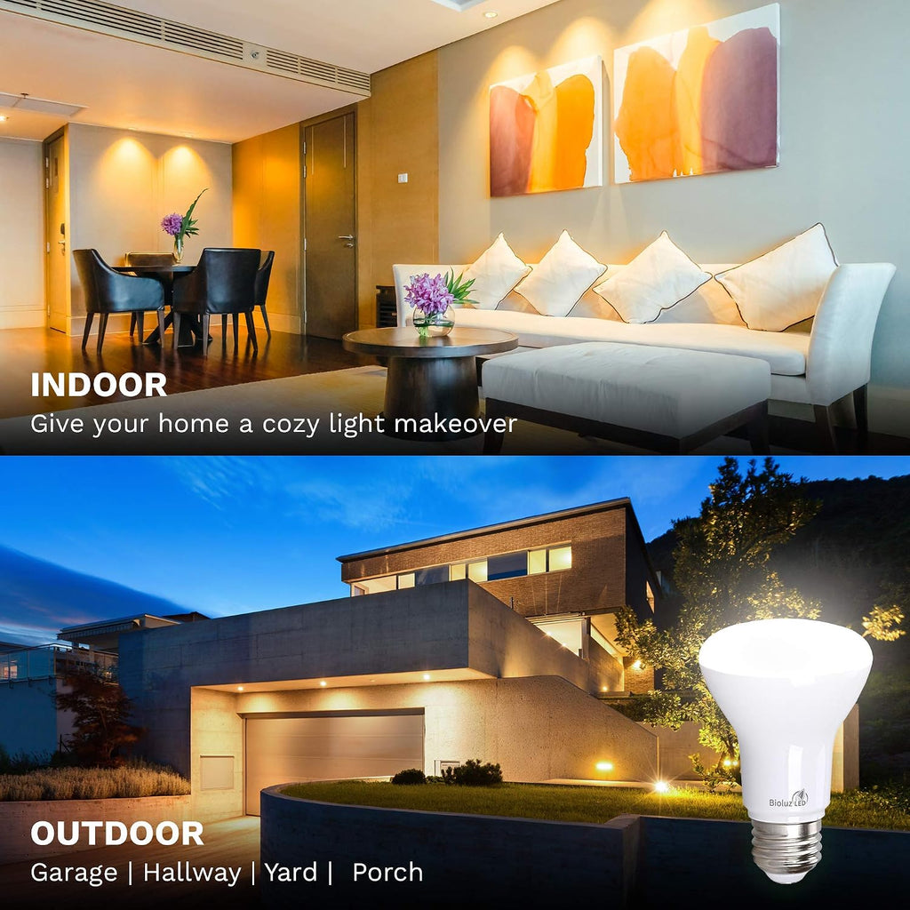 Bioluz LED 60 Pack 90 CRI BR20 LED Bulb 6W=50W 3000K Soft White Dimmable 540 Lumen Outdoor/Indoor Flood Light UL-Listed CEC Title 20 Compliant, (Br20-3K500E)