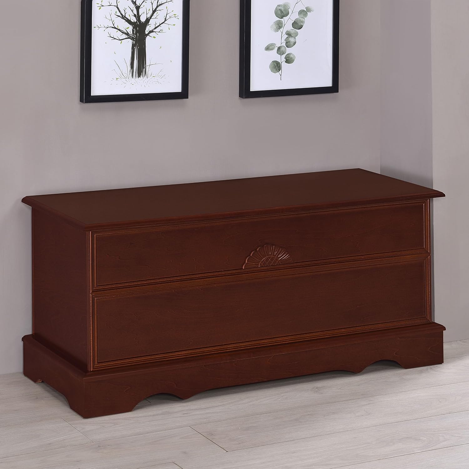 Coaster Home Furnishings - Paula - Wood - Cedar Chest with Storage Trunk, Rectangular Shape and Traditional Style - Bedroom - 40-Inch - Warm Brown - 4694