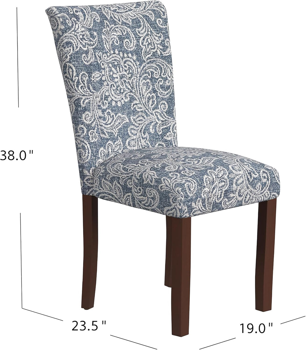 HomePop Classic Parsons Dining Chair -Denim Jacobean Print (Set of 2)