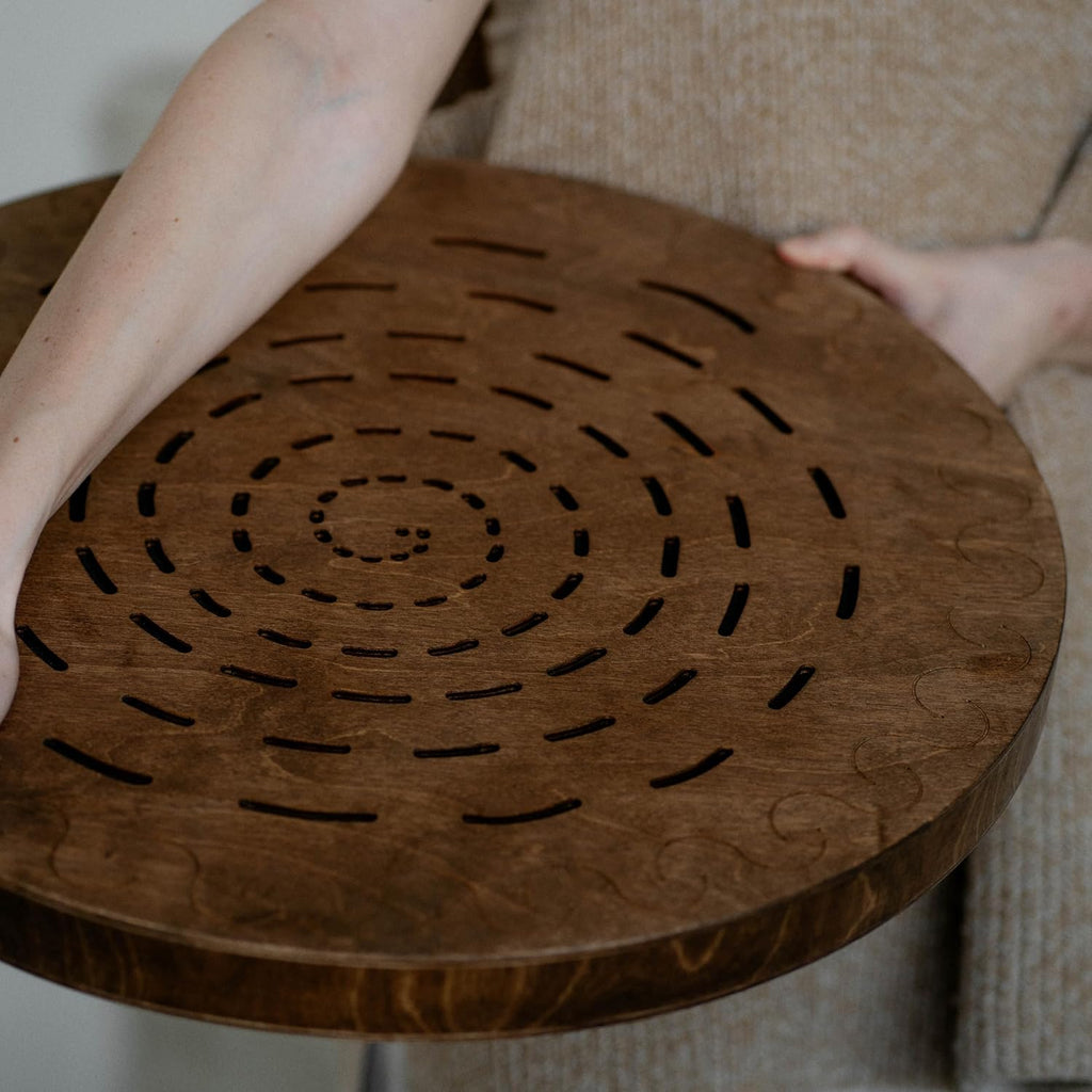 Water-Fall Disc — Wooden Ocean Drum, Swirl, 19.5' (50 cm) | Deep Ocean Waves & Waterfall Sound for Sound Bath, Meditation & Sleep | No Bag