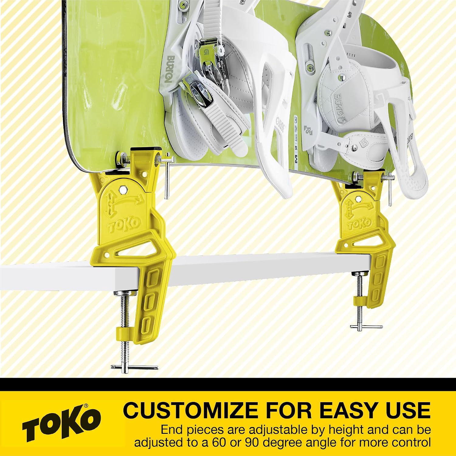 TOKO World Cup Alpine Ski Vise Grip for Tuning and Waxing - Secure No Slip Grip and Adjustable Angle for Edge Preparation - 3 Piece Set