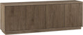 Henn&Hart Fluted TV Stand for TVs up to 75' with 2 Concealed Ribbed Storage Cabinets and Adjustable Shelves for Living Room, Family Room, or Office, Weathered Gray