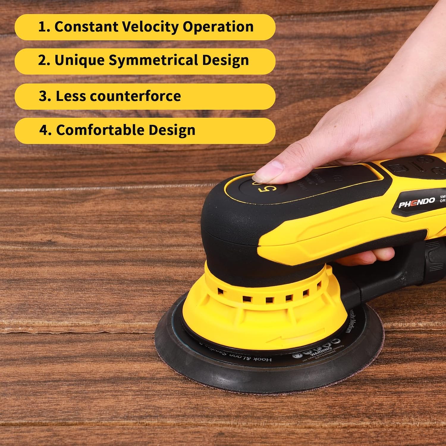 Electric Random Orbital Sander Brushless 350W 3A Multi-function Variable Speed Corded Orbital Sanders Machine For Woodworking, Car, Drywall Sanding, Polishing…