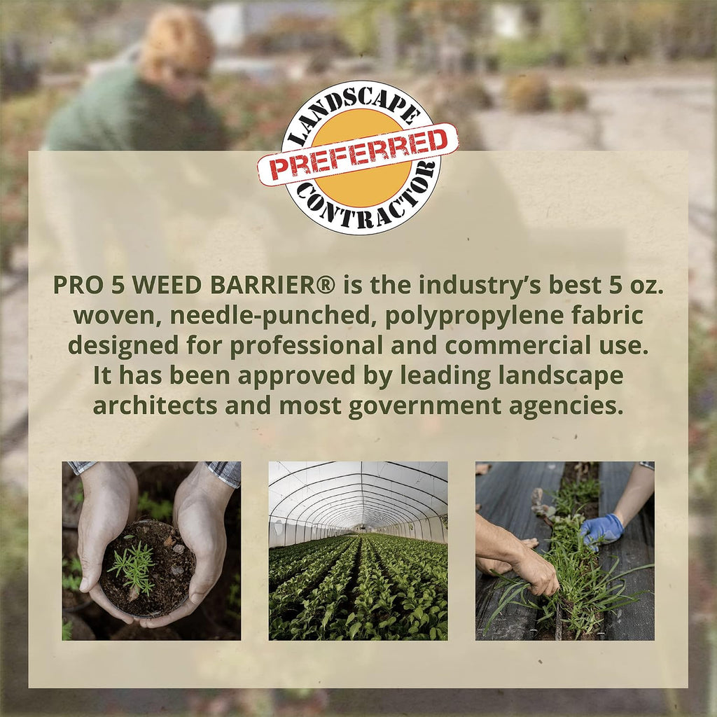 Dewitt P4 Pro 5 Commercial and Home Landscape 5 Ounce Weed Barrier Ground Woven Cover Fabric, 4 x 250 Feet (8 Pack)