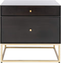 SAFAVIEH Couture Home Collection Adelyn Black & Gold 2-Drawer Nightstand, Fully Assembled (SFV7209B)