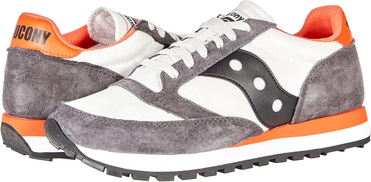 Saucony unisex adult Jazz 81 Sneaker, Black/White/Orange, 4 Women Men US
