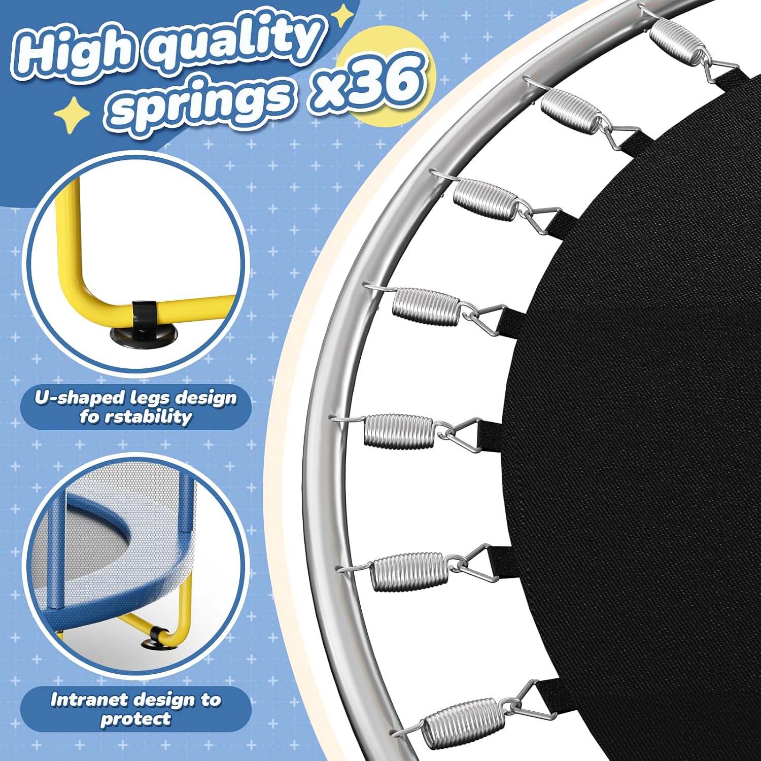 6FT Indoor Trampoline for Kids Ages 1-8, 72' Mini Toddler Indoor & Outdoor Trampoline with Safety Enclosure Net, Basketball Hoop & Dart Board, Birthday Gifts for Boys & Girls, Baby Toddler