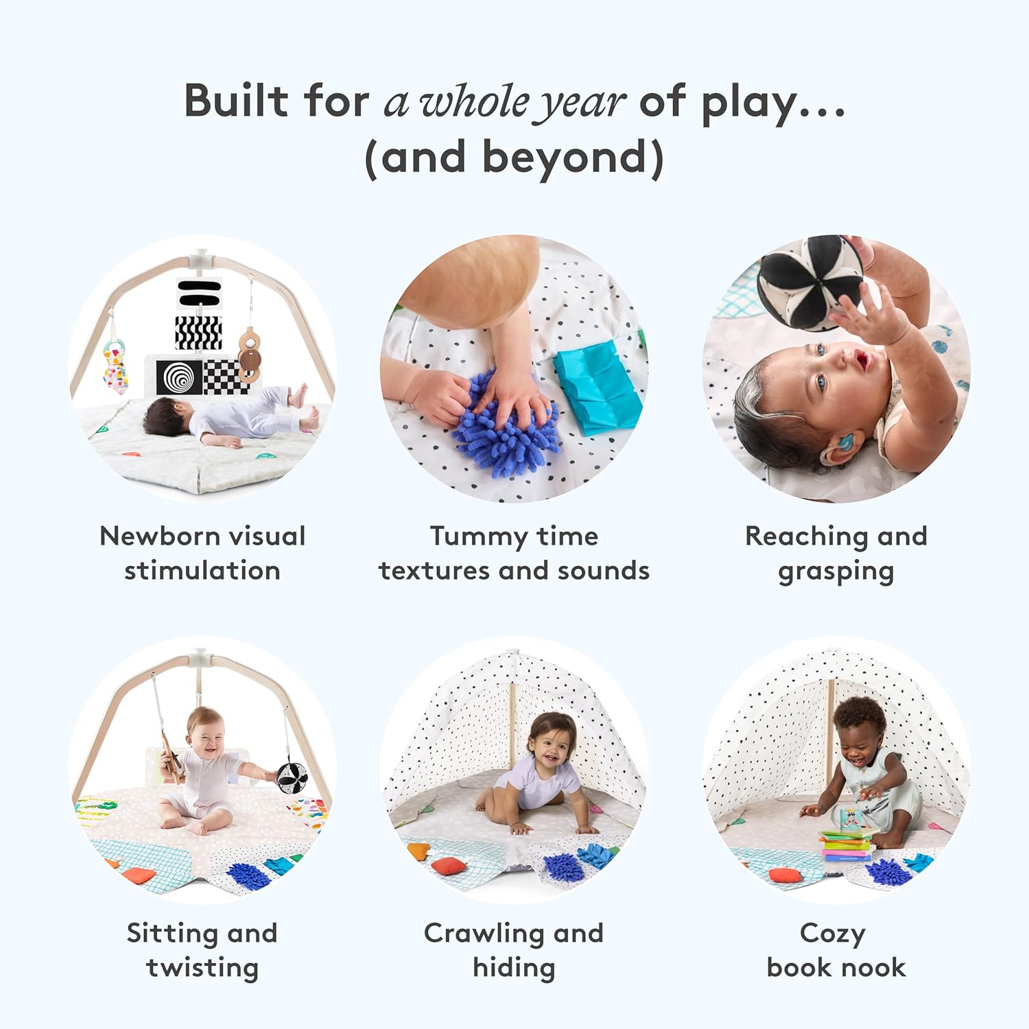 LOVEVERY | The Play Gym | Award Winning For Baby , Stage-Based Developmental Activity Gym & Play Mat for Baby to Toddler