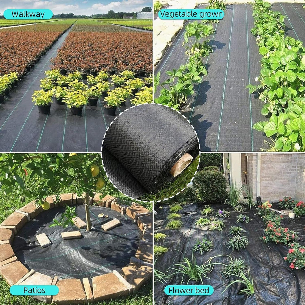 Premium Weed Barrier Landscape Fabric 6.5x330ft- Heavy Duty 3.2oz - Weed Control Fabric with High Permeability - Ideal for Flower Beds and Driveways - Ground Cover
