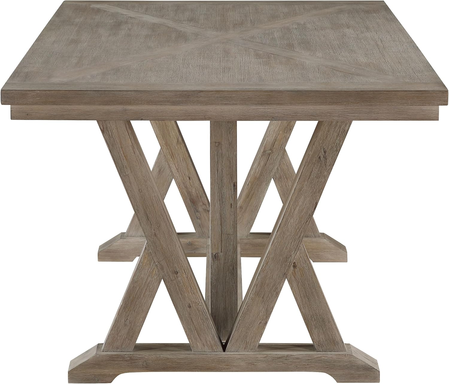 Coaster Home Furnishings - Cornelia - Acacia Wood & MDF - 82-Inch Rectangular Dining Table with Trestle Base - Dining Room & Home Kitchen - Coastal Gray - 107441