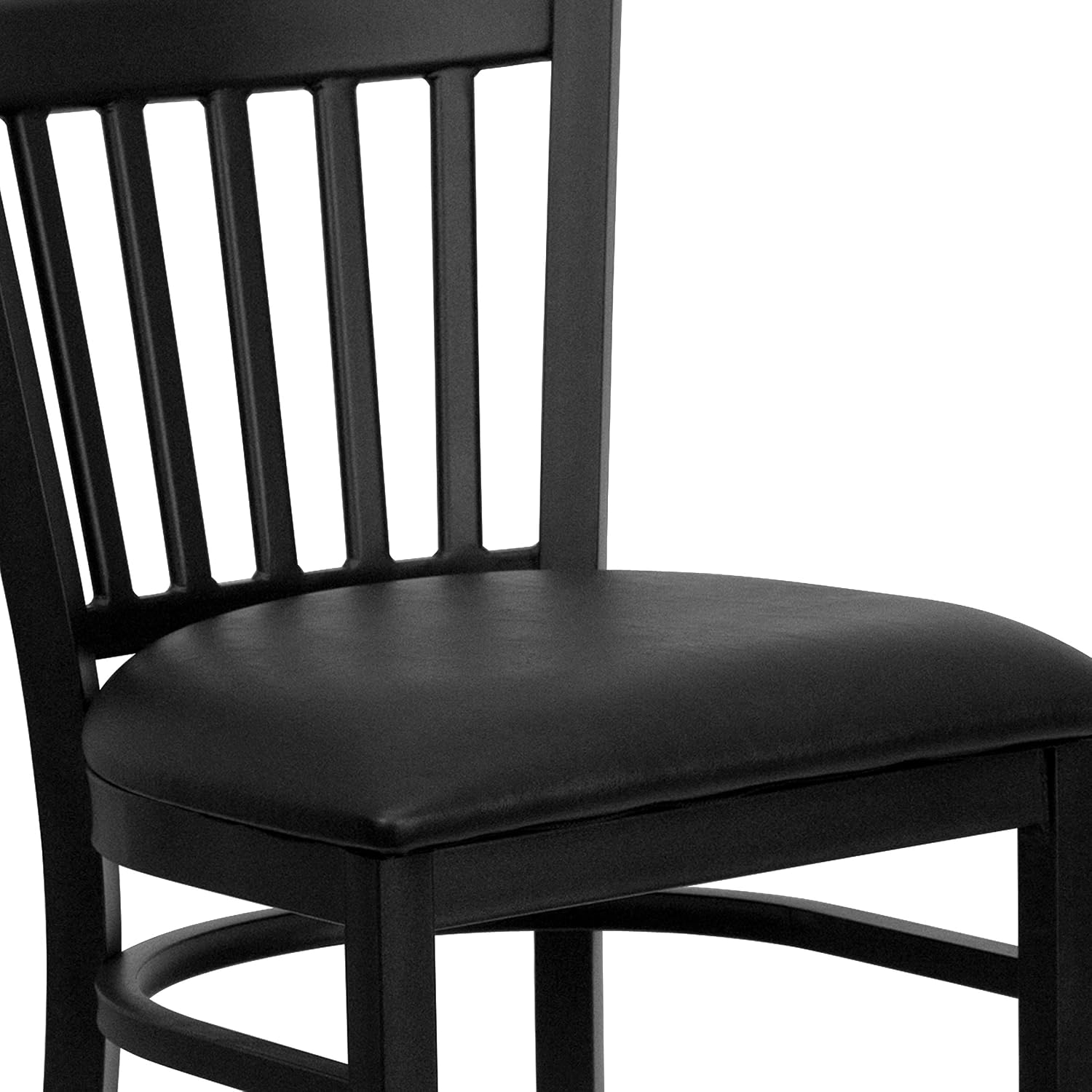 Flash Furniture HERCULES Series Black Vertical Back Metal Restaurant Barstool - Black Vinyl Seat (Pack of 1)