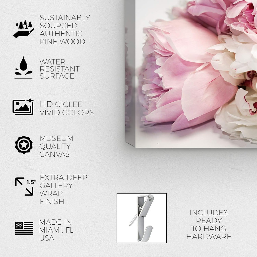 Oliver Gal Peonies and Magnolia Love Canvas Print Wall Art for Living Room, Bedroom, and Bathroom, 36' x 24', Gallery Wrapped