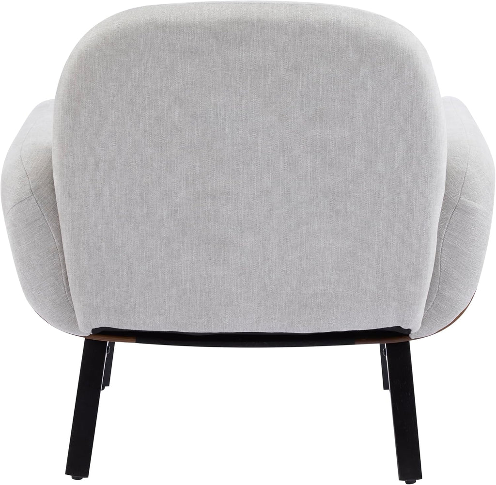 Christopher Knight Home Audrey Modern Fabric Upholstered Accent Chair, Living Room Low Profile Fabric Armchair, Wooden Comfy Reading Chair, Soft Seating Single Lounge Sofa, Light Grey