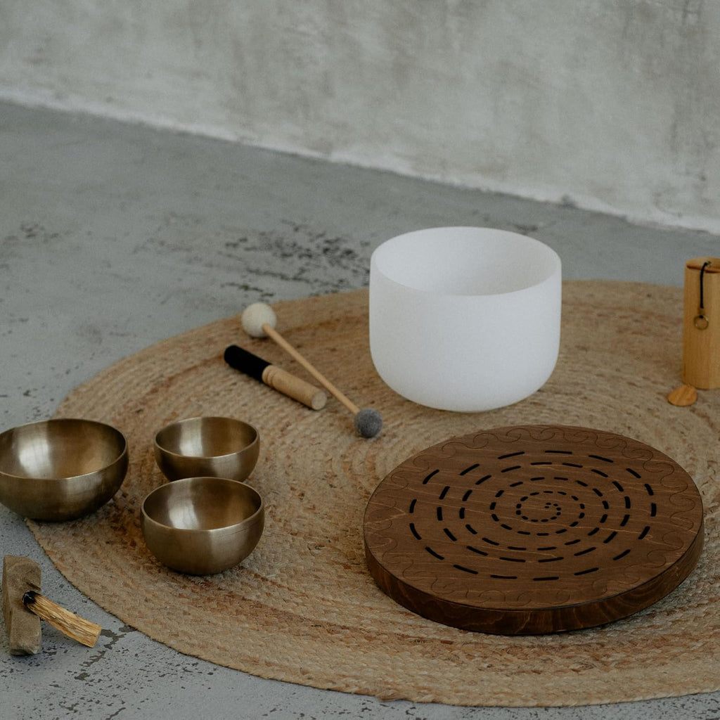 Water-Fall Disc — Wooden Ocean Drum, Swirl, 16' (40 cm) | Long Water Ambience for Sound Bath, Meditation & Yoga | No Bag