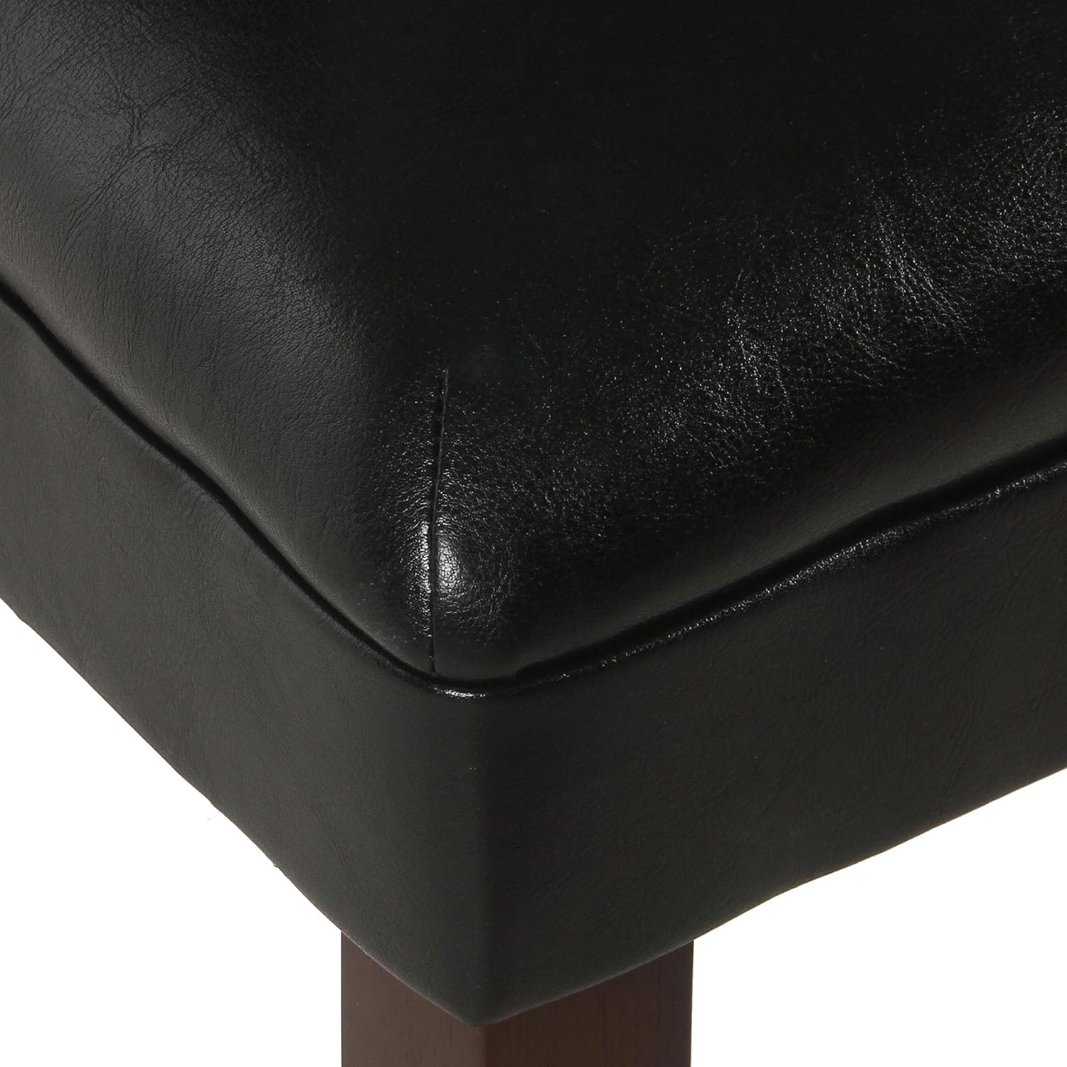 HomePop Parsons Upholstered Accent Dining Chair, Set of 2, Black Faux Leather