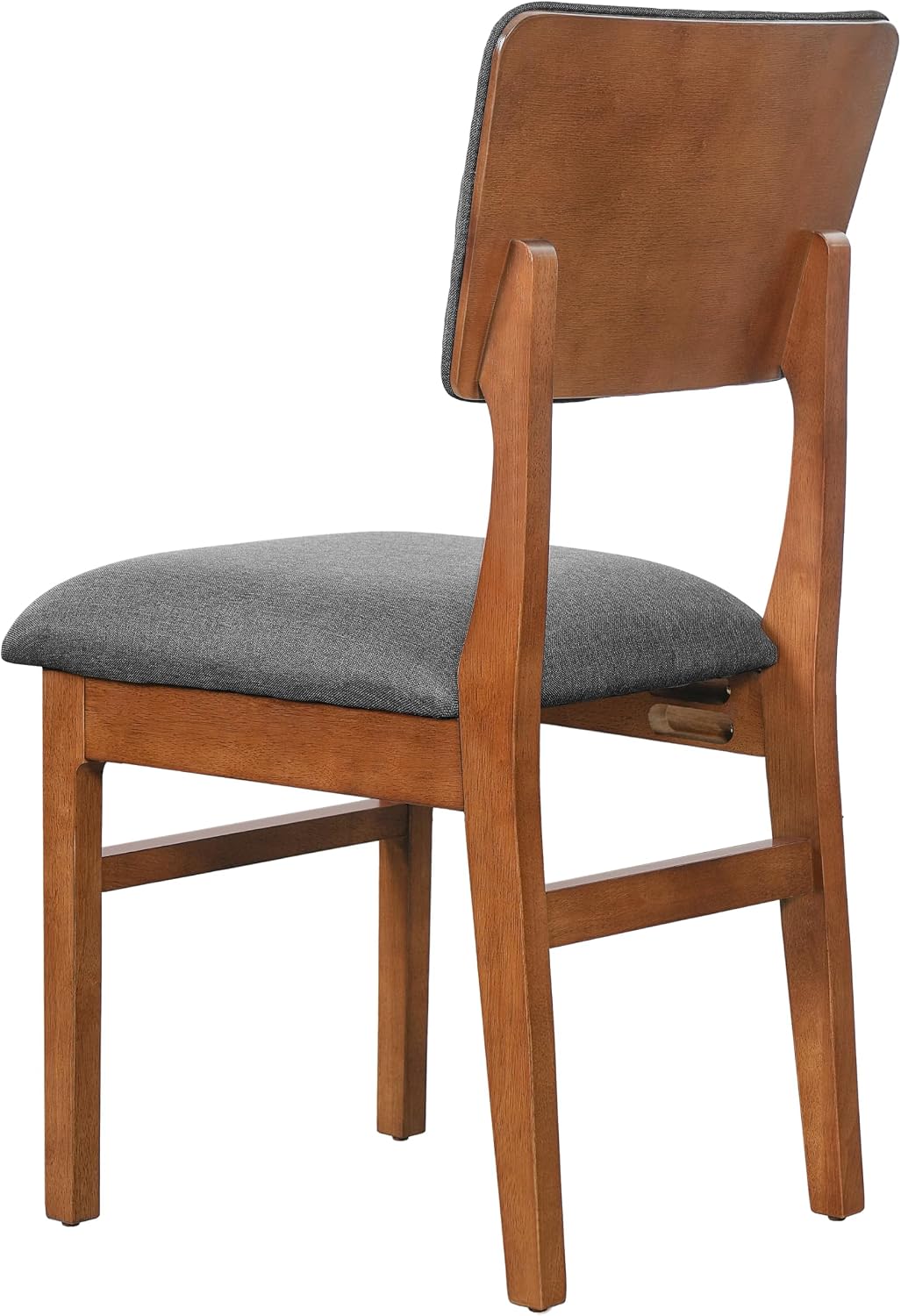 Merax 5 Piece Solid Wood Dining Table Set for 4, Farmhouse Mid-Century Modern and 4 Upholstered Chairs for Home, Kitchen, Apartment, Space Saving, Brown+Gray
