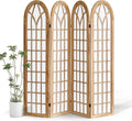 4 Panel Japanese Room Divider and Folding Privacy Screen, Shoji Screen Room Divider, Partition Divider for Room Separation, Portable Shoji Screen for Home Office Restaurant - Natural