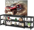 Aquzee 85 inch TV Stand, Entertainment Center for 70 75 80 85' TV, 75.2' Wide Wood Television Console Table for Living Room Bedroom Gaming Room, Black