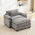 Oprisen 53' Modular Sectional Sofa, Comfy Cloud Couch Sectional Sofa with Ottoman, Chenille Sofa Sleeper Deep Seat Sofa with Throw Pillows for Living Room (Light Gray)