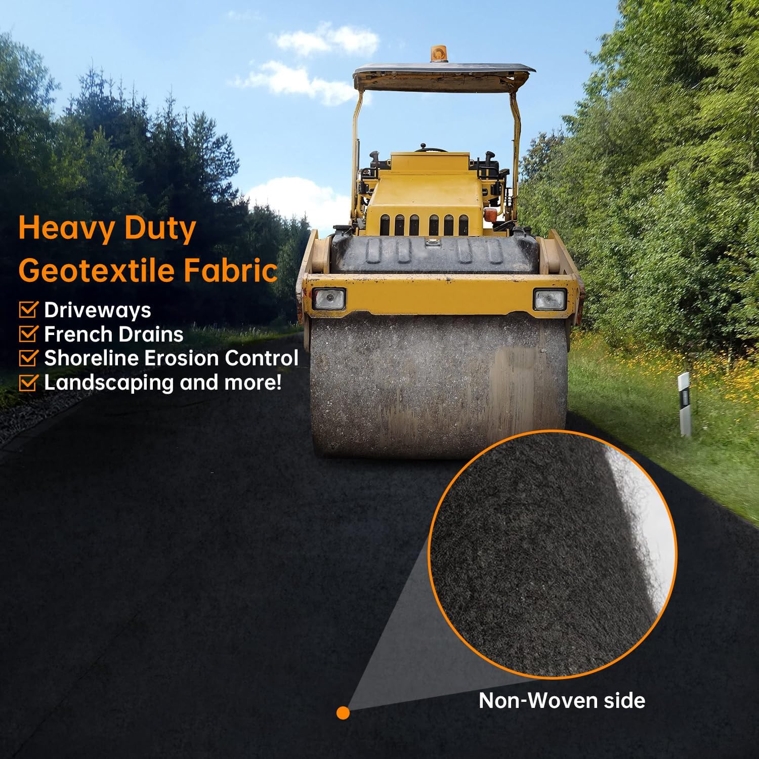 AMAGABELI 6.5oz 3ft x 300ft Weed Barrier Landscape Fabric Double Layer Garden Cloth Heavy Duty Weed Control Blocker Mat Gardening Ground Cover Durable Woven Geotextile Fabric Driveway Underlayment