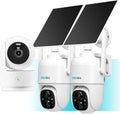 SOVMIKU Vicohome AI 2K Outdoor Solar Battery Security Cam & Indoor Plug-in Cam System, Two Way Audio, Motion Detection, 360° View, Easy to Setup, Color Night Vision, Audible Siren,180 Days Care Plan